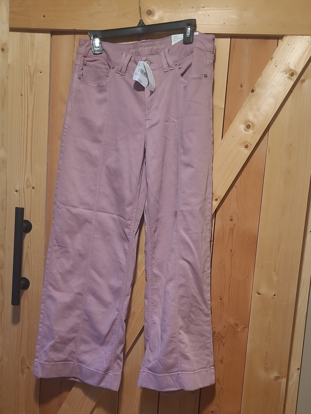 American Eagle Outfitters Dusty Mauve Low-rise Baggy Wide Leg
